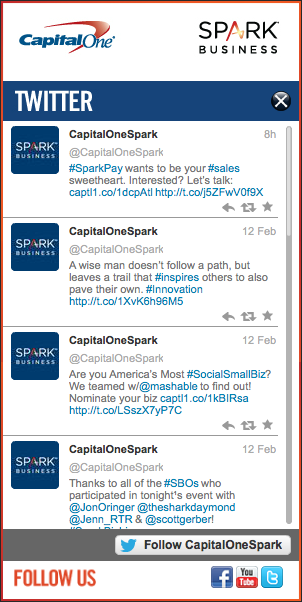 This CapitalOne ad, as seen on Forbes.com, used video, social media and article content. As shown here, a social feed can be the content.